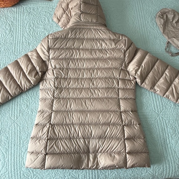 32 Degrees Down Packable Hooded Puffer Jacket Quilted Coat Women's Size L  Taupe - Picture 9 of 11